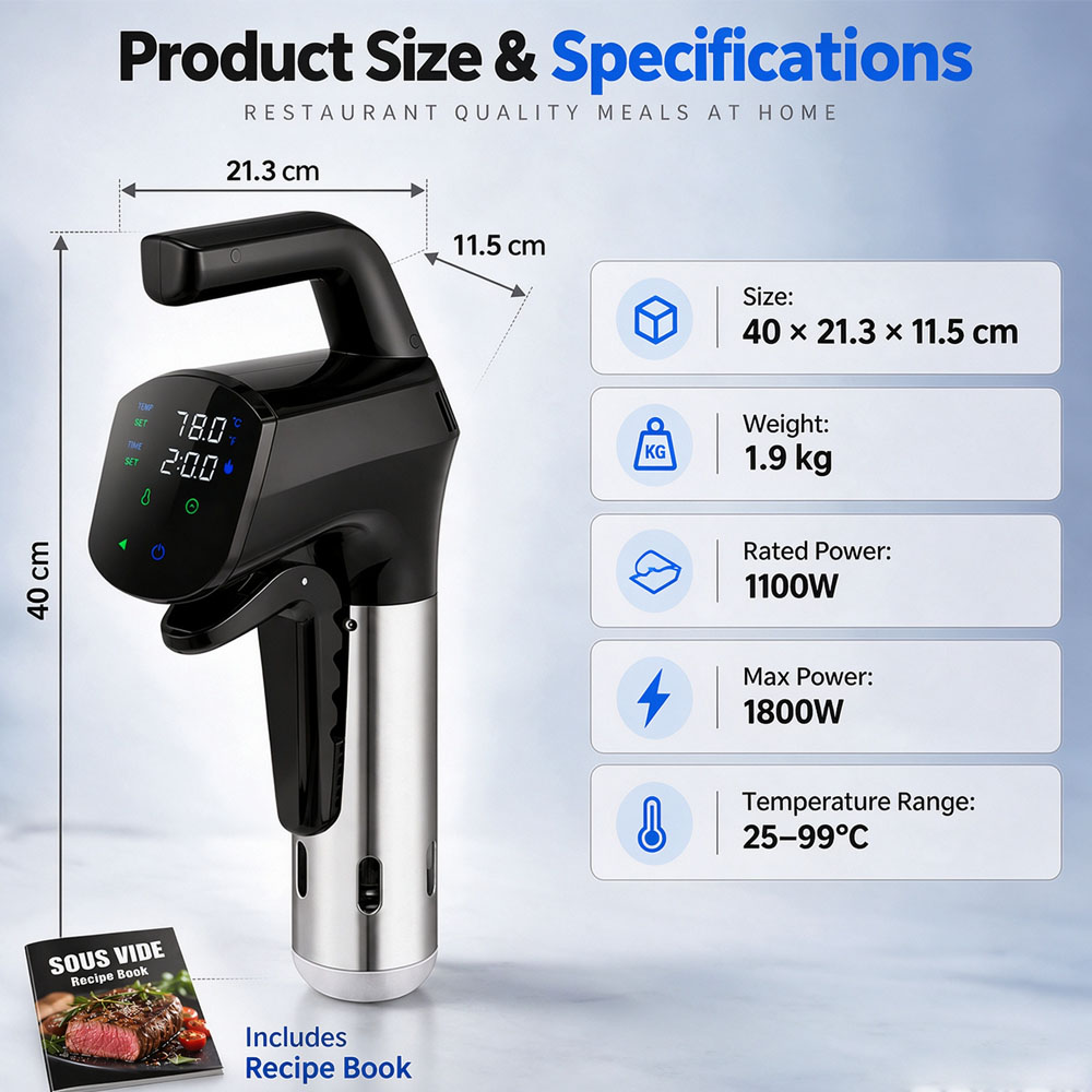 WiFi Sous Vide Cooker 1800W Im - Digital Sous Vide Precision Cooker recension och pris